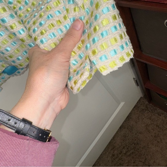 Talbots Blue Green Woven Women's Jacket Sz 14P - Picture 5 of 16